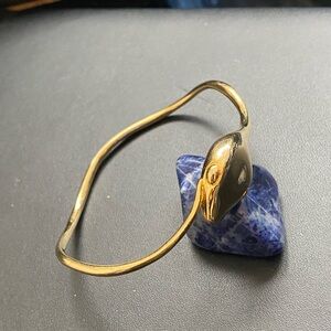 Good condition Tory Burch Gold Plated Snake Head Bangle Bracelet